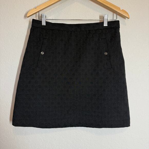 Banana Republic Dresses & Skirts - Women's Banana Republic Textured Polka Dot Black Mini Skirt Size 6